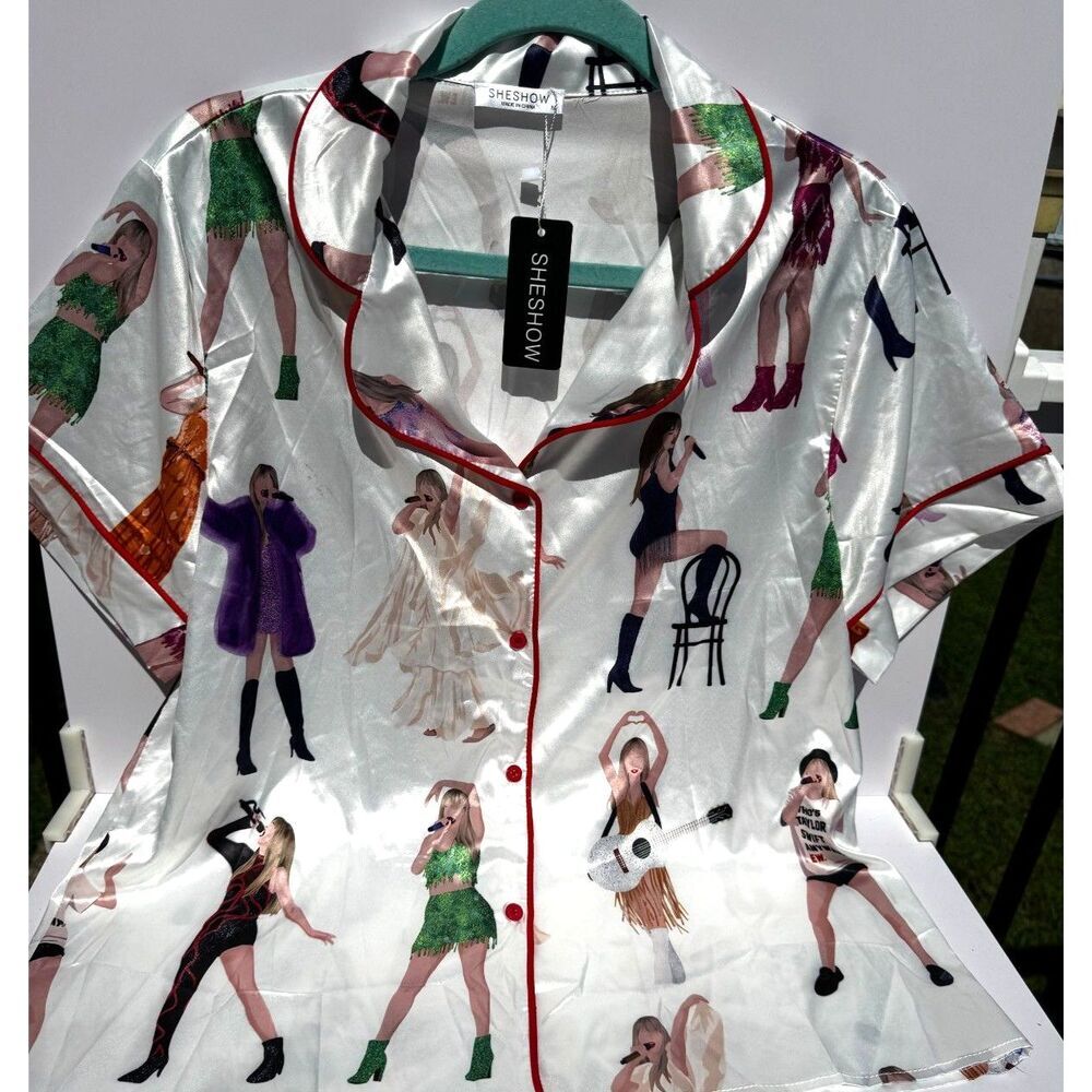 Taylor Swift Eras Tour Pajama Top; SheShow brand; NWT, Medium, must see!